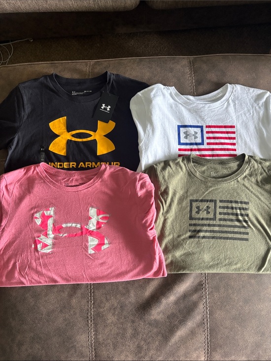 Under Armour Tops - Under Armour Woman’s Short Sleeve Tees - Black, Pink, White & Olive